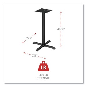 Alera ALETBH423B Base de mesa de acero de una sola columna de la serie Hospitality, 27,5 pulgadas. X 40.38 Pulgadas 300 Libras Capacidad Negra - Product Image 5