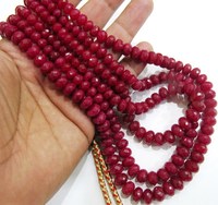 Perles facettées rondes en quartz rubis de haute qualité, taille 7-8 mm, couleur rouge, brin de 8 pouces de long, marque EMINENT JEWEL