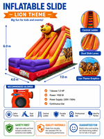 Aire de jeux gonflable professionnelle 7x4x6h m – Toboggan gonflable en PVC – Utilisation professionnelle en extérieur/intérieur – Conforme aux normes européennes