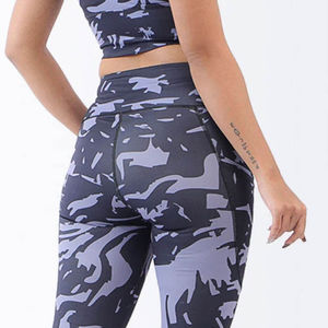 Women Denim Breathable Control Top <b>Leggings</b> Tummy Shaping Yoga Pants Gym Tights Slimming Effect Activewear Wholesale Body Shaper - Product Image 6