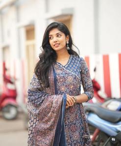 เคอร์ติสผ้าฝ้ายพิมพ์ลายอินเดียสำหรับผู้หญิงมีกระดุมดีไซน์เนอร์ชุดทำงานแบบลำลอง - Product Image 4