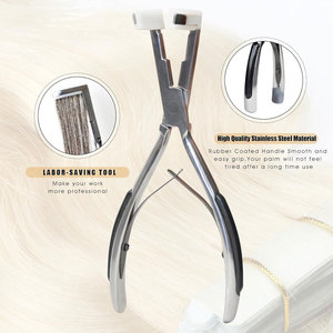 Outils d'extensions de cheveux pince pince outil pour micro anneau lien perle extensions de cheveux humains pince d'extension de cheveux en acier poli - Product Image 3