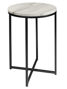 Taburete de base de hierro con tapa de mármol Premium de lujo, mesa de centro portátil de diseño moderno para mesita de noche, fabricante indio, mesa de proveedor - Product Image 5