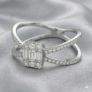 Best-selling Trendy Latest Exaggerated Shiny Bling Design Fine Jewellery 18k White Gold Natural Diamond Classic Wedding - Product Image 2
