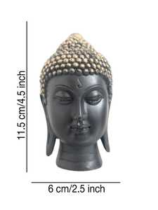 Black & Gold Finish Polyresin Buddha Head Statue Decorative <b>Resin</b> Crafts for Home Office for Meditation Spiritual Decor Gifting - Product Image 2