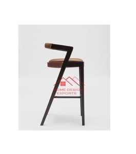 Latest Design Nordic Luxury Modern <b>Bar</b> <b>Furniture</b> High Quality Solid Wood Frame Velvet Upholstered <b>Bar</b> Chair High Chair - Product Image 4