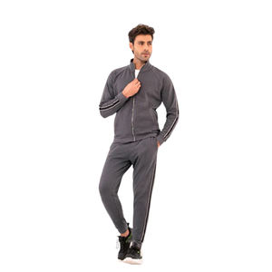 Chándal de tela suave para hombre para uso diario, chándal para hombre con cuello levantado y cremallera, Conjunto Clásico de chándal de dos piezas para hombre - Product Image 1