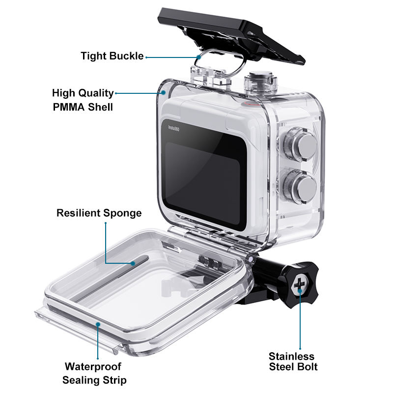 HONGDAK Waterproof Protective case 197ft/60m Underwater Dive Housing Shell Dive Insta360 GO 3 Case