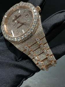 VVS Moissanite นาฬิกาฮิปฮอปสุดหรูเพชรสุดหรูสำหรับผู้ชายนาฬิกาข้อมือเคลื่อนไหวอัตโนมัติ41มม. กำหนดเองได้ - Product Image 3