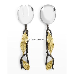 เซิร์ฟเวอร์เค้กโลหะสำหรับงานหนักจากอินเดียลายใบไม้และดอกตูมเคลือบเงาสีเงินแนวแฟนซีแบบโบราณจากอินเดีย - Product Image 2