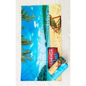 Toalla de Playa de Microfibra AS0442, Diseño Tropical de Verano, Jacquard Ligero de Secado Rápido, Técnicas de Impresión por Sublimación para Baño - Product Image 1