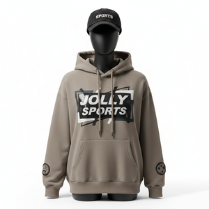 Sudadera con Capucha para Mujer, Algodón Premium GSM, Felpa de Poliéster, Color Taupe Sólido, Logotipo Personalizado con Serigrafía, Sudadera Básica para Mujer - Product Image 1