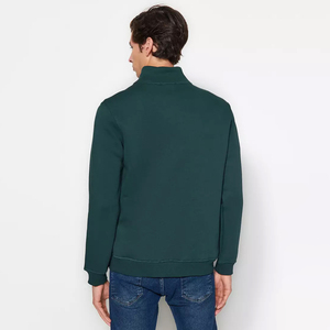 เสื้อสเวตเตอร์แบบมีซิปของผู้ชายเสื้อสเวตเตอร์ผ้าคอตตอนขนแกะแบบปักโลโก้แบบกำหนดเองสำหรับฤดูหนาว - Product Image 2