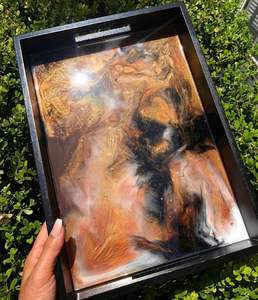 BUENA BANDEJA DE SERVICIO DE EPOXI DE RESINA PERSONALIZABLE CON ESTILO Diseño rectangular para el hogar Restaurante Hotel Bandeja de resina - Product Image 5