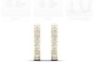 Classic Natural Diamond Huggie <b>Hoop</b> <b>Earrings</b> 14K Yellow Gold EF VVS IGI Certified Daily Wear <b>Fine</b> <b>Hoop</b> <b>Earrings</b> Trendy Party - Product Image 2