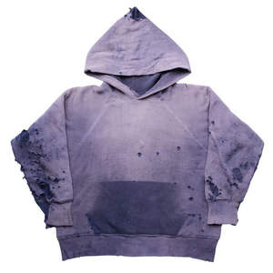 Custom Logo 100% Cotton Material Lightweight Quick Dry Distressed <b>Hoodie</b> <b>Trendy</b> Look Breathable Men Distressed <b>Hoodie</b> - Product Image 5
