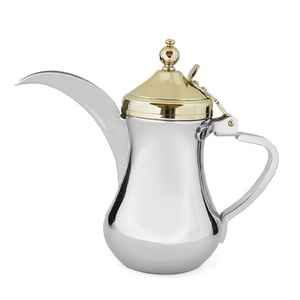 Diseño martillado Lujo Chapado en oro Cafetera de metal Hecho a mano Venta al por mayor Tetera Mesa Elegante elegante Decorativo Dallah - Product Image 3