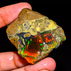 Opale éthiopienne brute, pierre précieuse brute d'opale éthiopienne, opale de feu flashy, pierre précieuse d'opale naturelle, pierre précieuse en vrac, 125.5 Ct. R-248 - Product Image 2