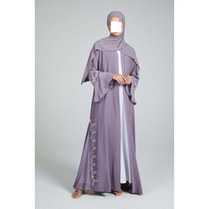 ชุดอาบายะสำหรับสตรีมุสลิมไซส์ใหญ่ ขายส่ง ผ้าโพลีเอสเตอร์ระบายอากาศ ความยาวระดับข้อเท้า สีพื้น ซิปด้านหน้า เสื้อผ้าอิสลาม รับผลิตแบบ OEM - Product Image 5