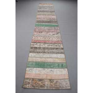 Vintage <b>Runner</b> <b>Rug</b> 2,7x14,7 ft (81x449 cm), Turkish Brown Moroccan <b>Rug</b> - Product Image 1