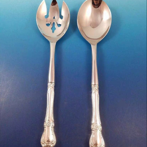 Handcrafted Stainless Steel <b>Salad</b> <b>Server</b> Set Engraving Design Handle Kitchen Dining Serving Utensils for Party Table Home - Product Image 1