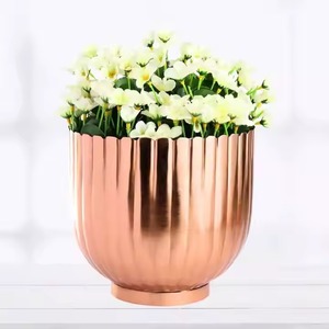 Martelé Cuivre Intérieur/Extérieur Jardinière Pots Trous De Drainage pour Salon Jardin Décor Moderne Conteneurs De Fleurs pour Plante - Product Image 2