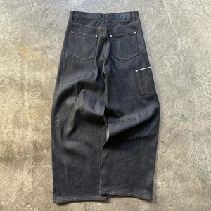 Jeans Baggy Bootcut Vintage Surdimensionnés Personnalisés en Denim Brut Selvedge Extensible à Jambes Larges Style Streetwear Fourniture ODM - Product Image 3