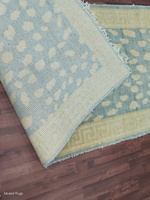 Luxe grand 2.6x12 bleu coureur tapis noué à la main motif floral bas Pile coupe Pile Technique lavable pour porte couloir escaliers