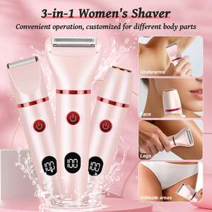 Tondeuse électrique pour zone intime féminine, 3 têtes de coupe, utilisation humide/sèche, IPX7, rasoir bikini pour poils pubiens, visage et corps, rasoir lavable - Product Image 6