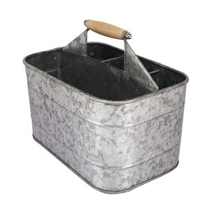 Organizador de Condimentos para Mesa de Comedor, Estilo Encimera, 3 Compartimentos, Galvanizado, para Fiestas Rústicas - Product Image 2