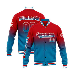 Vente en gros de veste universitaire en laine 100% pour hommes, coupe-vent respirant, streetwear tendance, broderie à col montant - Product Image 1