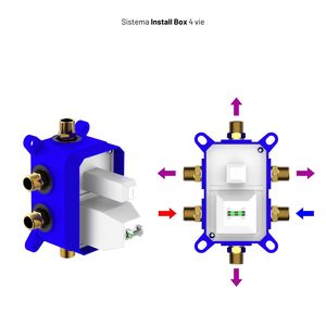 Miscelatore doccia a parete a leva singola serie diamantato a 4 vie con deviatore sistema di installazione facile per accessori per doccia - Product Image 5