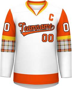 Maillot de hockey sur glace personnalisé pour hommes jeunes brodé en sergé vintage cousu Oem - Product Image 1