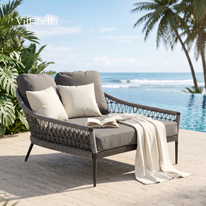 Lettino da Esterno Commerciale con Struttura in Alluminio, Arredo Giardino, Lettino Prendisole da Patio con Cuscino per Bordo Piscina, Villa, Resort - Product Image 1