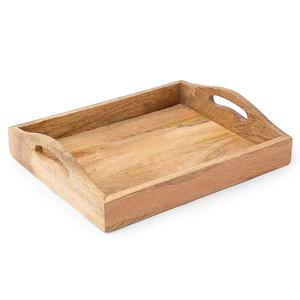 Bandeja DE SERVICIO DE MADERA Rectangular hecha a mano y hecha a mano, mango de plato anidado de diseño moderno para uso en cocina para Bodas de Ramadán - Product Image 1
