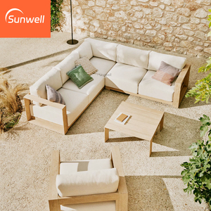 Ensemble <span class=keywords><strong>de</strong></span> meubles <span class=keywords><strong>de</strong></span> jardin en bois massif <span class=keywords><strong>pour</strong></span> patio, construction en teck durable, salon 5 places, canapés <span class=keywords><strong>pour</strong></span> cour et <span class=keywords><strong>balcon</strong></span> - Product Image 6