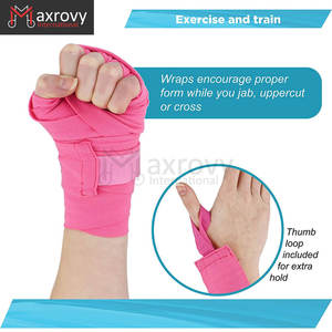 Venta al por mayor 180 pulgadas de cuero Equipo de Boxeo par de envolturas de mano para entrenamiento y Fitness Kickboxing apoyo - Product Image 4