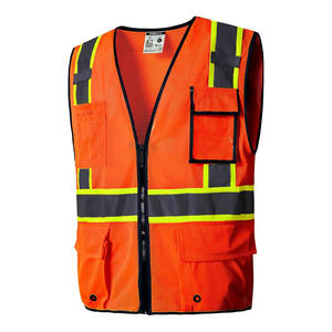 Chaleco de seguridad de microfibra transpirable de alta visibilidad para correr tráfico construcción seguridad reflectante venta al por mayor precio bajo - Product Image 4