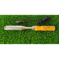 Écorneur électrique réutilisable à tête en cuivre, manche en bois, instrument vétérinaire pour le bétail, écorneur de bovins, certifié ISO-13485