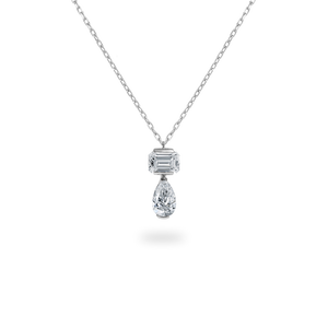 Pendentif chaîne en or blanc 18 carats VALA BROTHERS pour femme, diamant de laboratoire taille poire, couleur E, clarté VS1, 4 grammes, bijoux fins, solitaire - Product Image 4