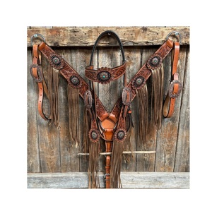Floral Western Headstall and Breast Collar <b>Set</b> Premium Cowhide Leather Lightweight Trending Custom Design Seasonal Equipment - Product Image 5
