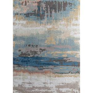 พรมโพลีเอสเตอร์ถักมือสีน้ำเงิน Uvenuti ขนาด 9x12 ฟุต รุ่น LP-504 ลายแบบนามธรรม สำหรับตกแต่งบ้าน ห้องนั่งเล่น ทางเข้าบ้าน หรือโถงทางเดิน - Product Image 1