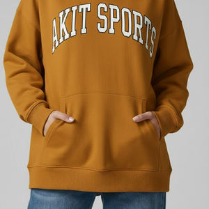 Sudadera con Capucha de Invierno para Mujer, Elegante y de Alta Calidad, con Hombros Caídos, Informal, de Forro Polar, con Logotipo Frontal, Manga Larga - Product Image 5