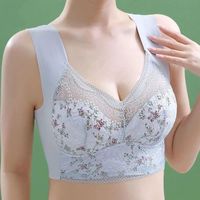 1pcs Womens Seamless Full Cup Bras No Steel Ring Support Lace Bralette Large Size Comfort Underwear