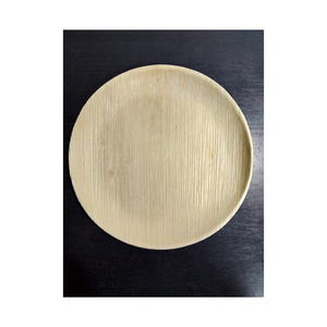 Assiette à dîner en feuille de palmier jetable biodégradable de 25 cm de qualité supérieure ronde plate pour servir des aliments dans les fêtes et les mariages - Product Image 1