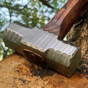 Marteau de forgeron professionnel en acier Damas, fait main, motif torsadé, construction forgée pleine soie, personnalisable OEM - Product Image 4