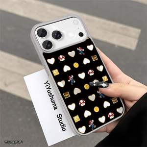 Custodia per telefono Black Heart per iPhone 11 a 17 Pro Max, in morbido TPU, con design floreale bianco, unisex - Product Image 5