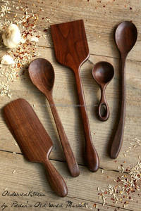 High Quality Custom Polished Wood Salad Spoon Set Elegant <b>Wooden</b> <b>Cutlery</b> for Party Serving Handcrafted by Manufacturer - Product Image 5