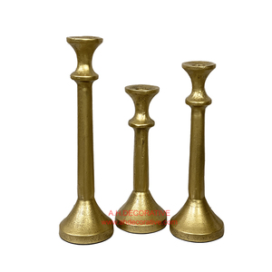 Juego de 2 portavelas de Metal de oro rosa clásico para decoración del hogar, mesa de oficina, portavelas de lujo decorativo, Pilar - Product Image 4