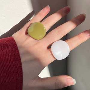 Nueva llegada 2025 anillos de resina transparente anillos de dedo de nudillo exagerados joyería colorida de las mujeres anillo grueso nuevo - Product Image 2